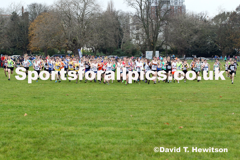 Boys under-15s, 2019 European Cross Country Trials and British Cross Challenge, Sefton Park, Liverpool.  Photo: David T. Hewitson/Sports for All Pics